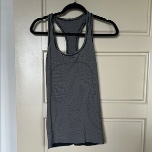 Lululemon Striped Black and White Racerback Tank Top
